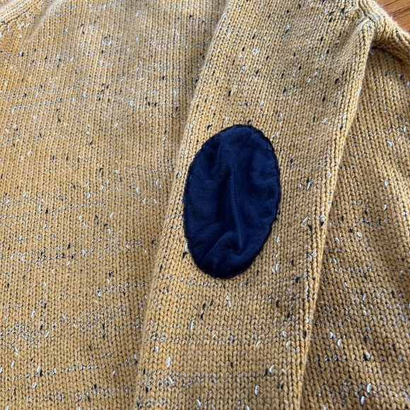 Le Lis back button style sweater. Elbow patch. Mustard/black/white. Size Medium - Picture 6 of 10